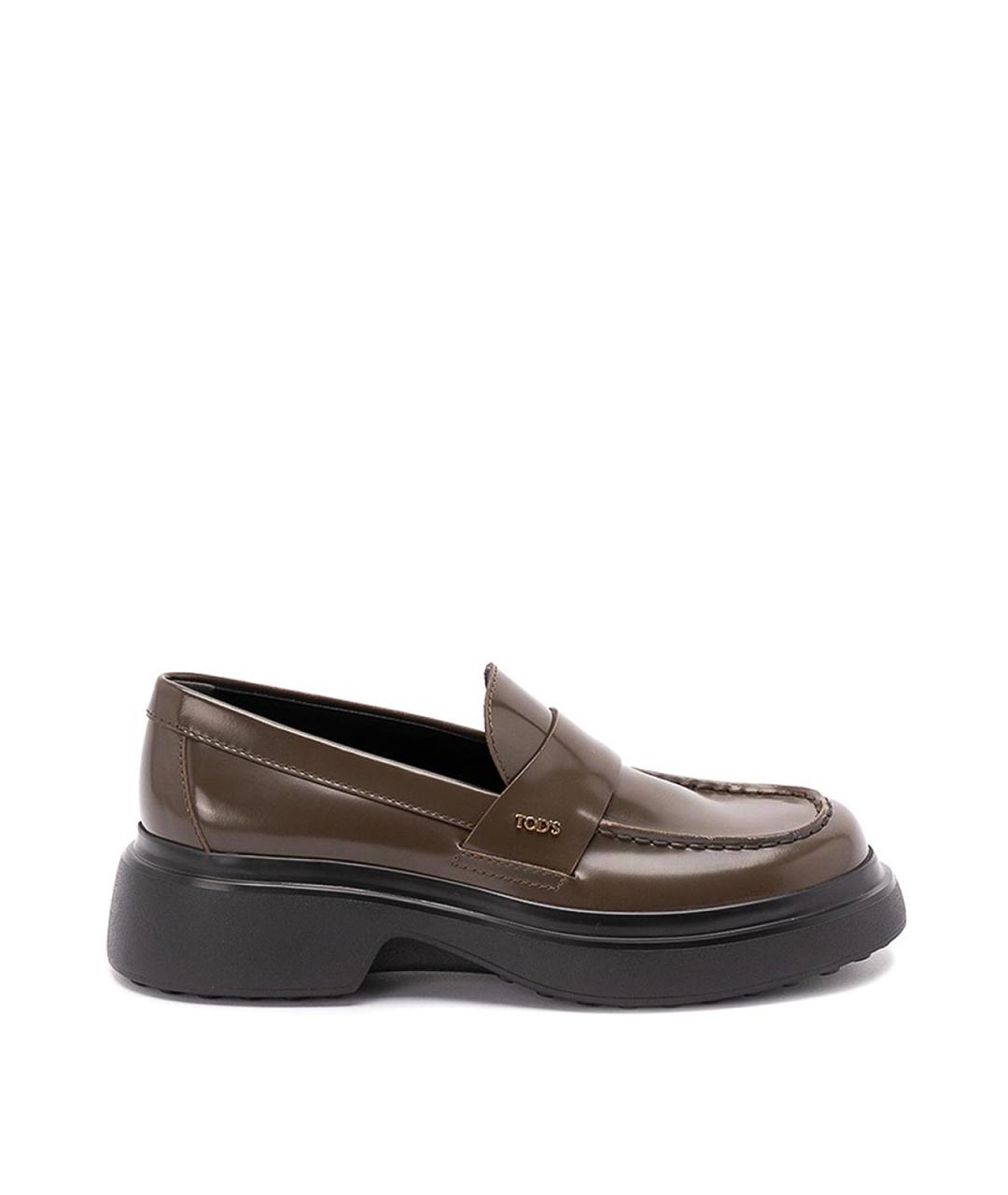 TOD'S Коричневые кожаные лоферы, фото 1