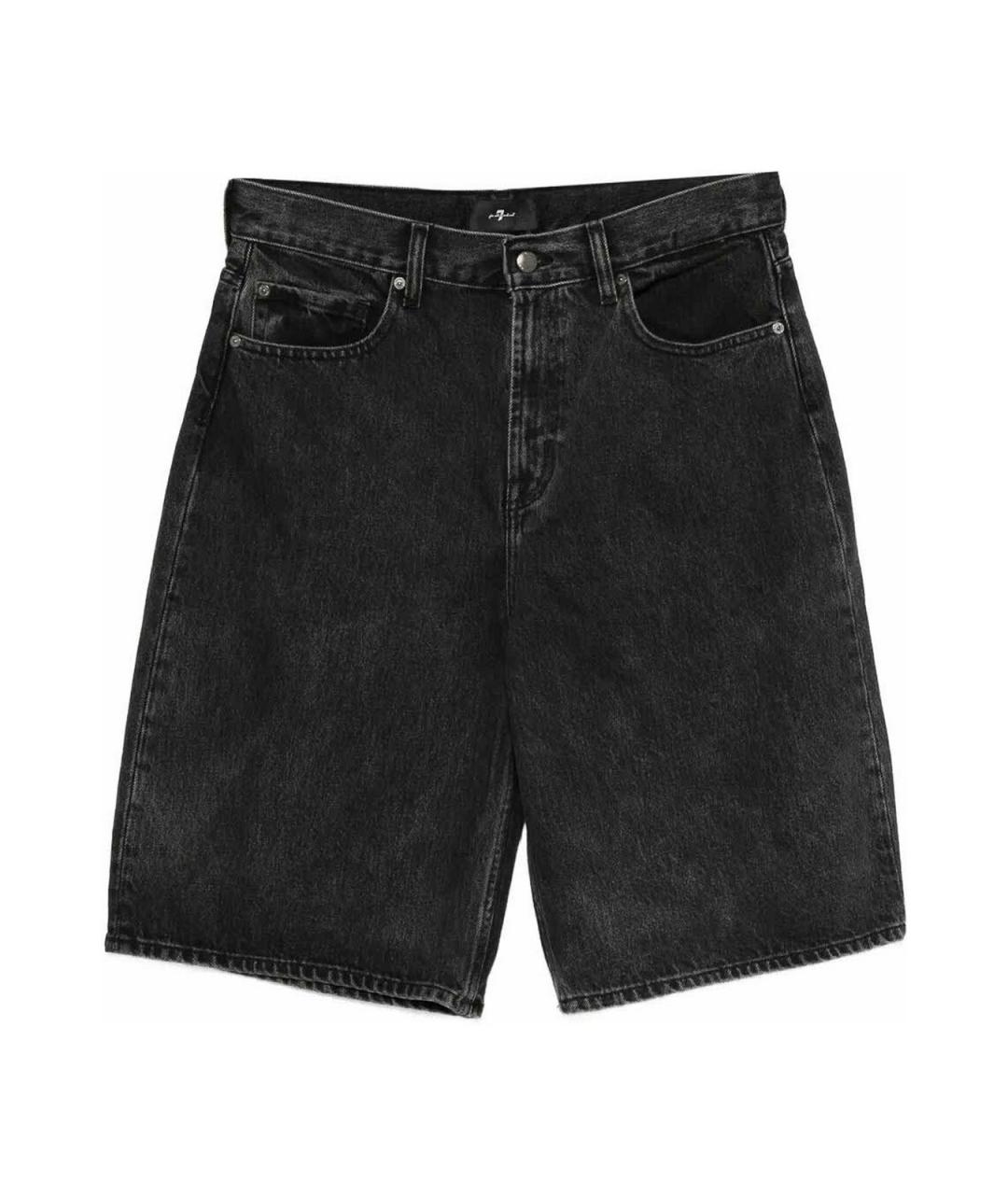 7 FOR ALL MANKIND Черные хлопковые шорты, фото 1