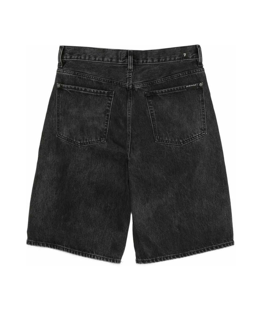 7 FOR ALL MANKIND Черные хлопковые шорты, фото 2