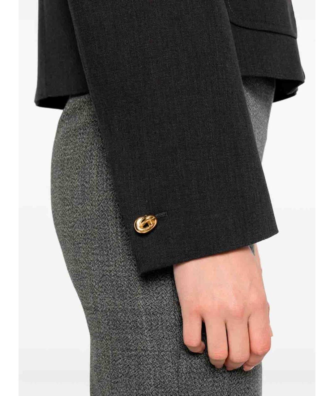 BOTTEGA VENETA Антрацитовый хлопковый жакет/пиджак, фото 3