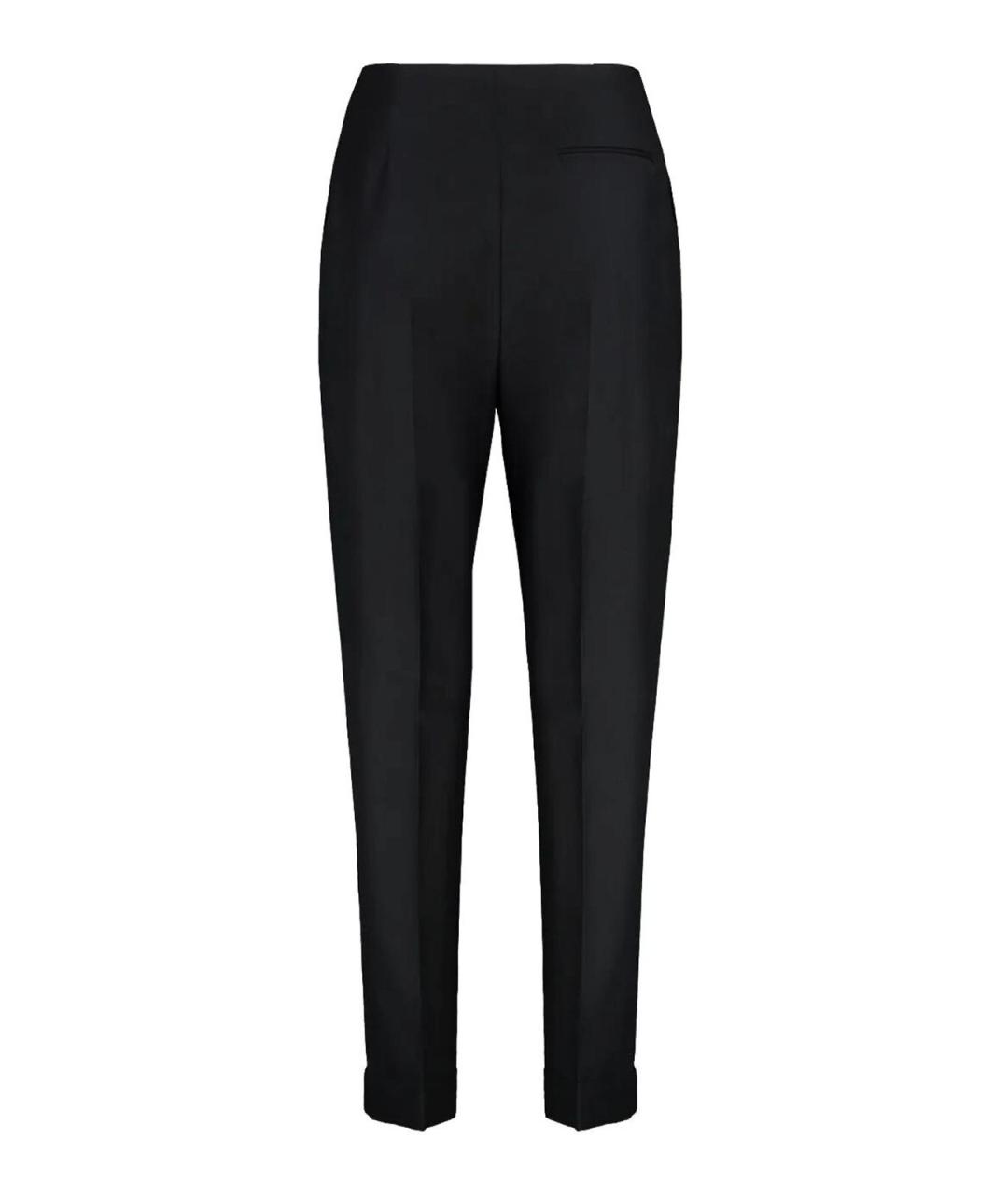 ALBERTA FERRETTI Черные шерстяные прямые брюки, фото 2