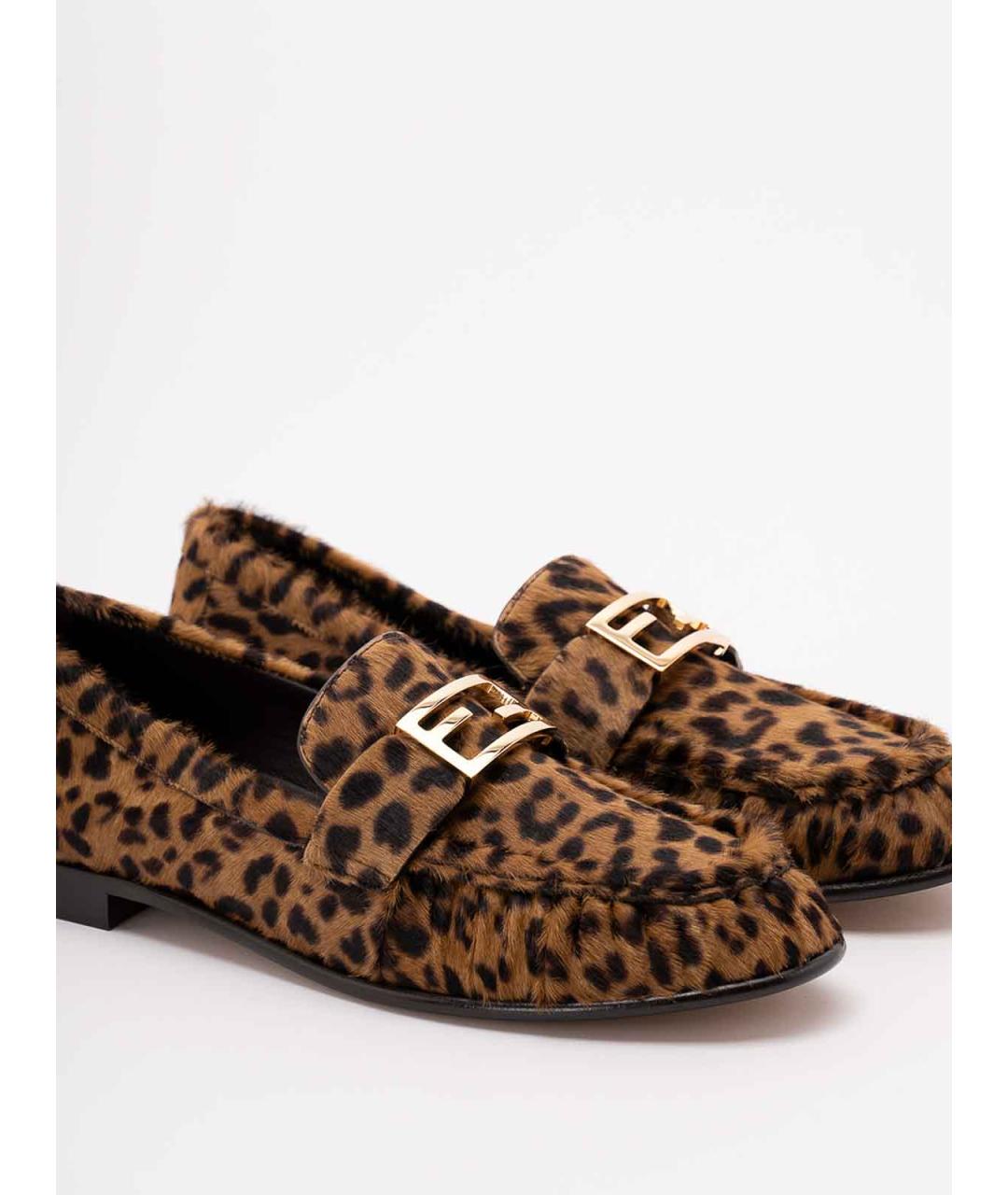 FENDI Коричневые кожаные лоферы, фото 5