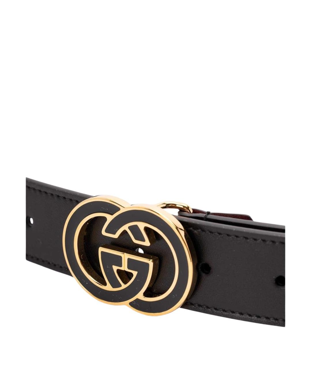 GUCCI Черный кожаный ремень, фото 2