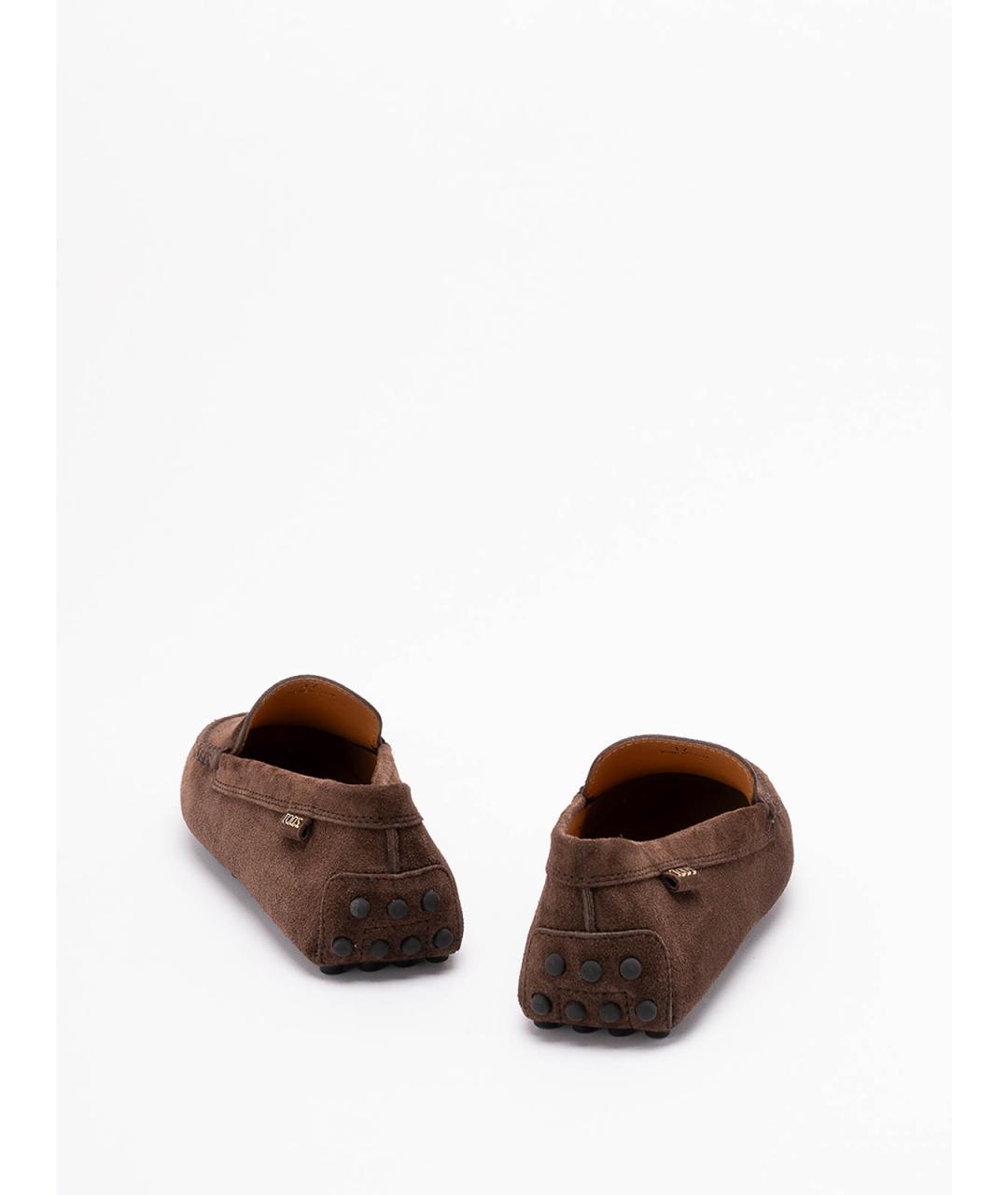 TOD'S Коричневые замшевые мокасины, фото 3