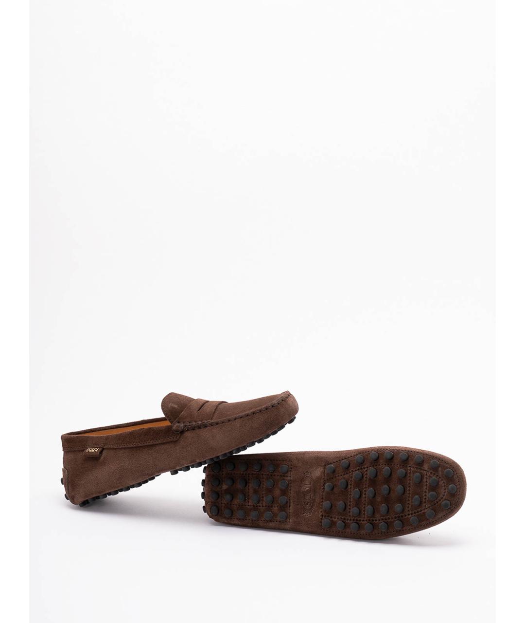 TOD'S Коричневые замшевые мокасины, фото 4