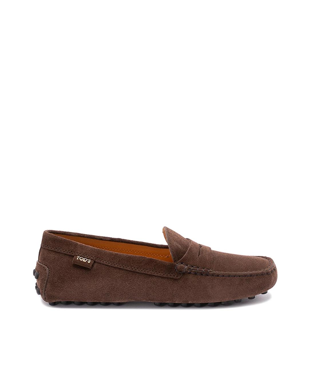 TOD'S Коричневые замшевые мокасины, фото 1