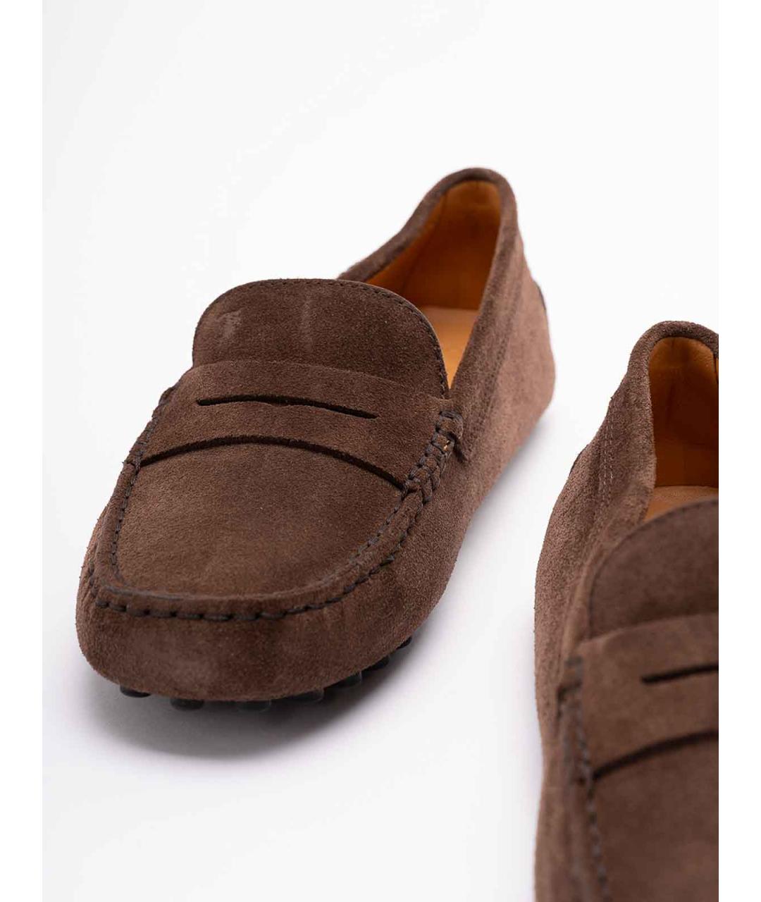 TOD'S Коричневые замшевые мокасины, фото 5