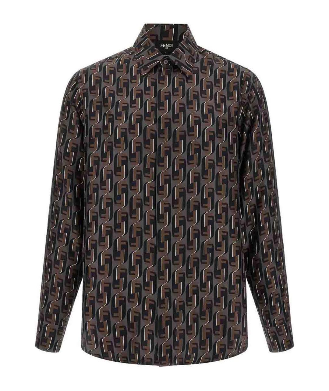 FENDI Мульти шелковая кэжуал рубашка, фото 1