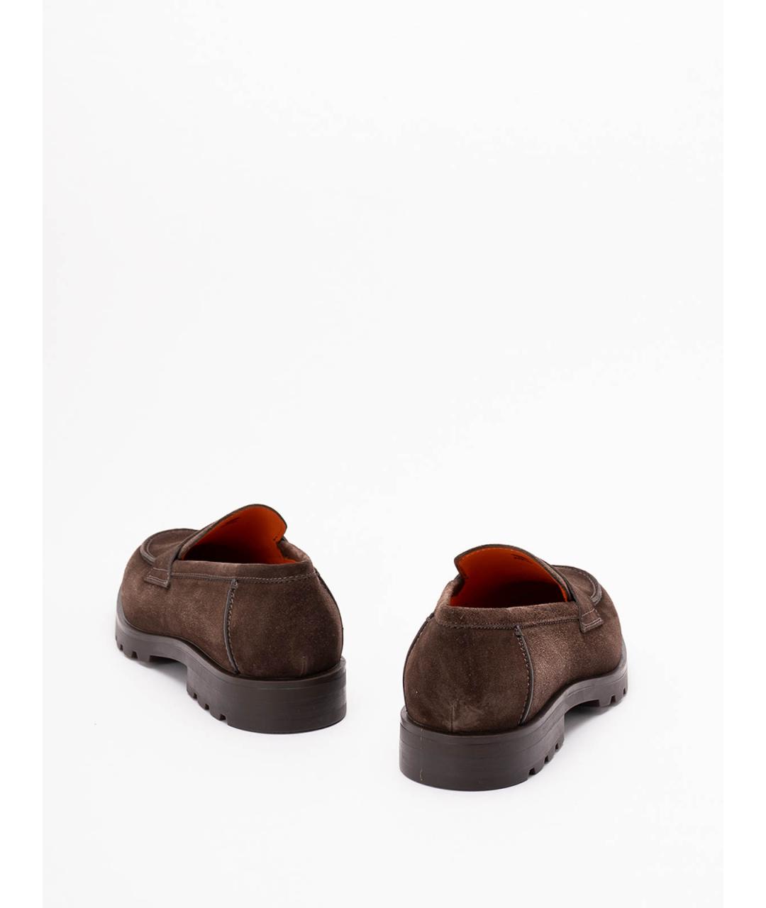 SANTONI Коричневые кожаные лоферы, фото 3