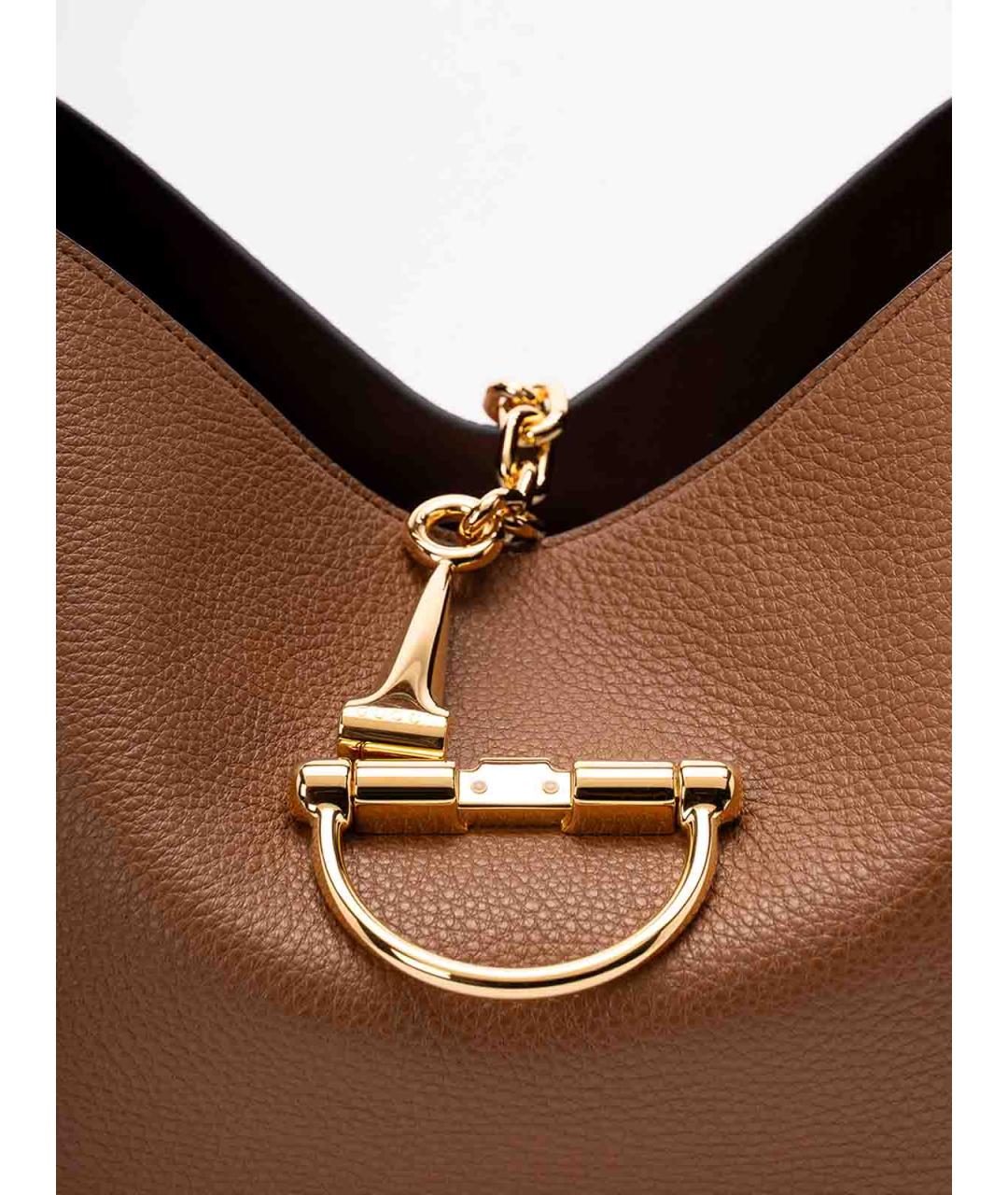 GUCCI Коричневая кожаная сумка через плечо, фото 4