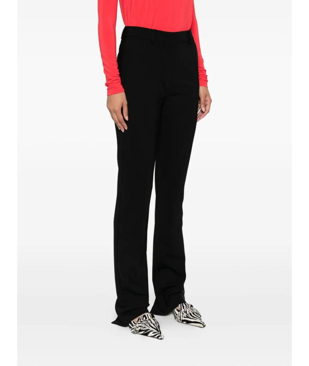 SPORTMAX Черные вискозные прямые брюки, фото 3