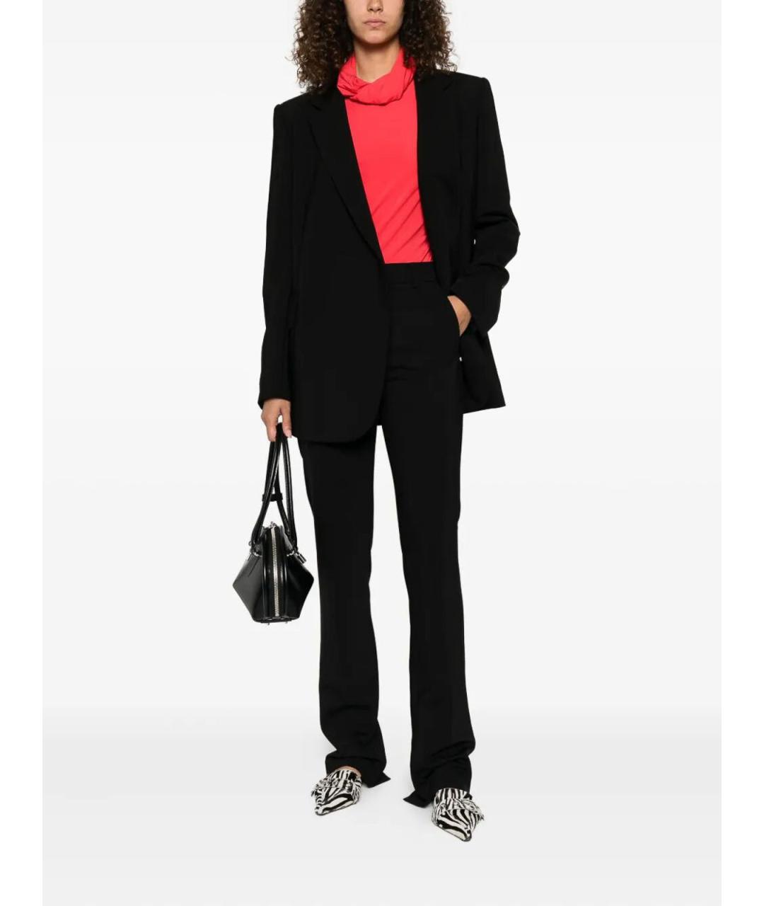 SPORTMAX Черные вискозные прямые брюки, фото 5