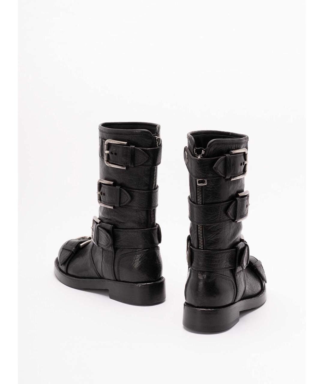 DOLCE&GABBANA Черные кожаные полусапоги, фото 3