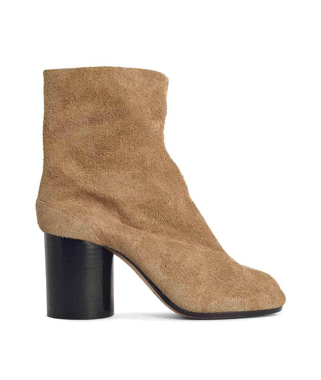 MAISON MARGIELA Бежевые кожаные ботильоны, фото 1