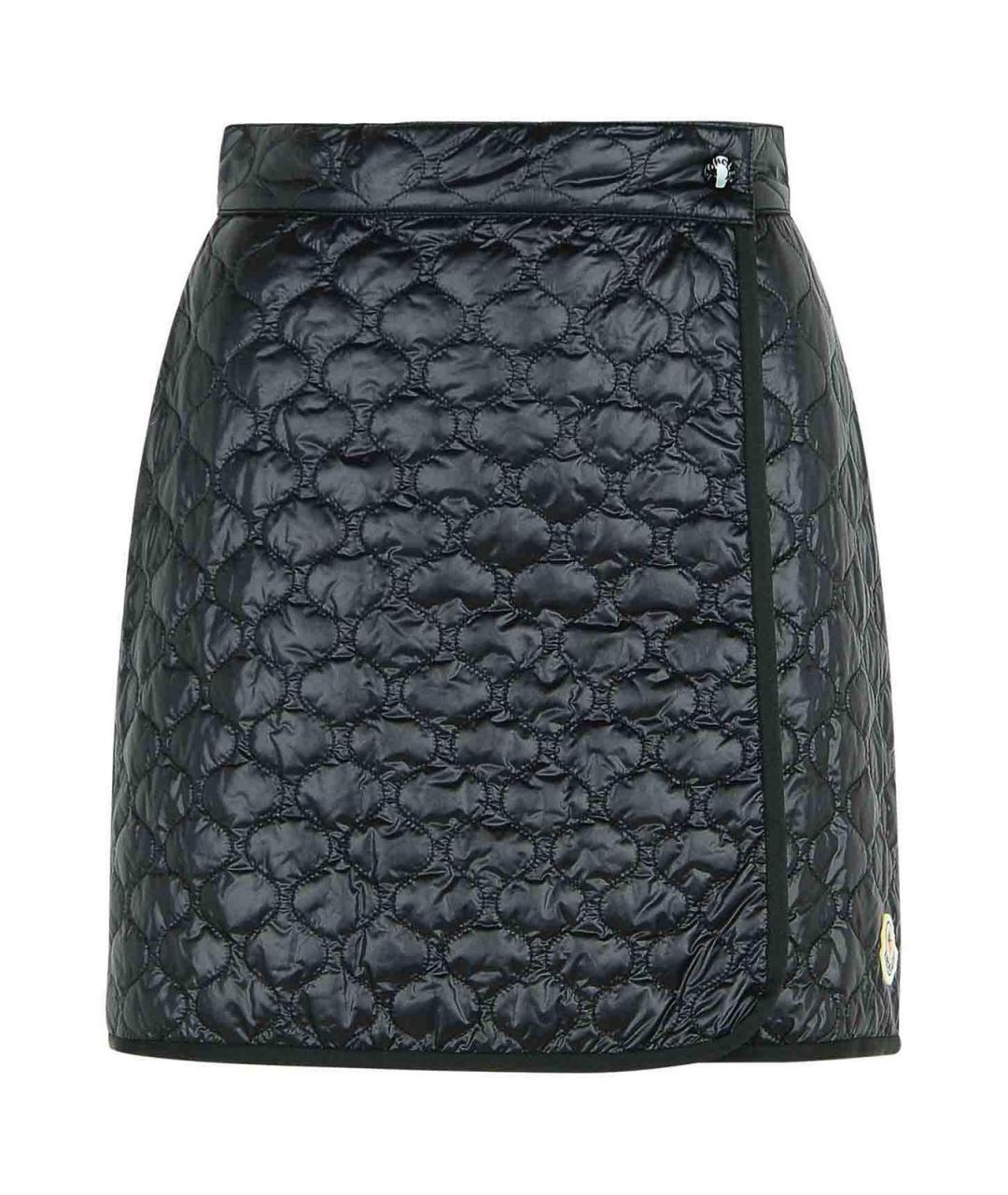 MONCLER Черная полиамидовая юбка мини, фото 1