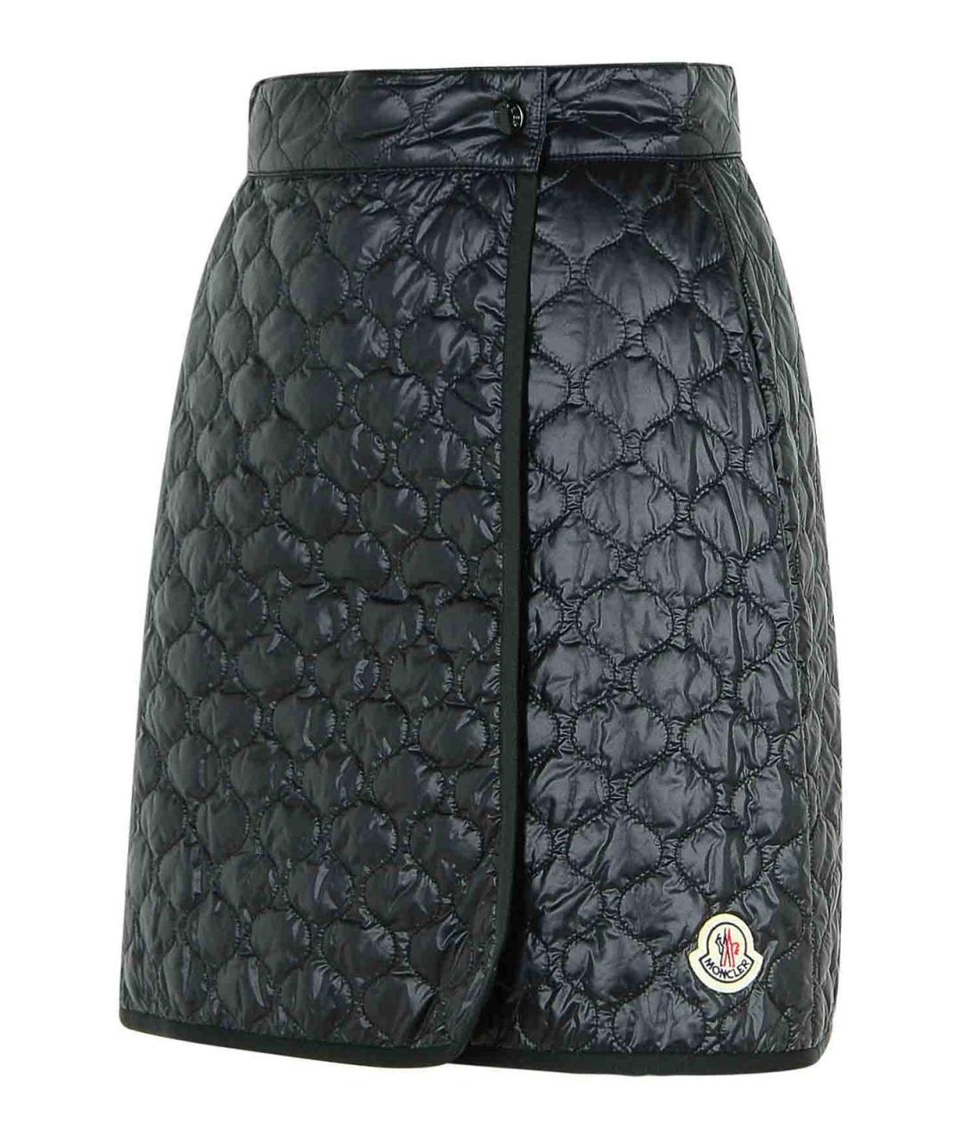 MONCLER Черная полиамидовая юбка мини, фото 3