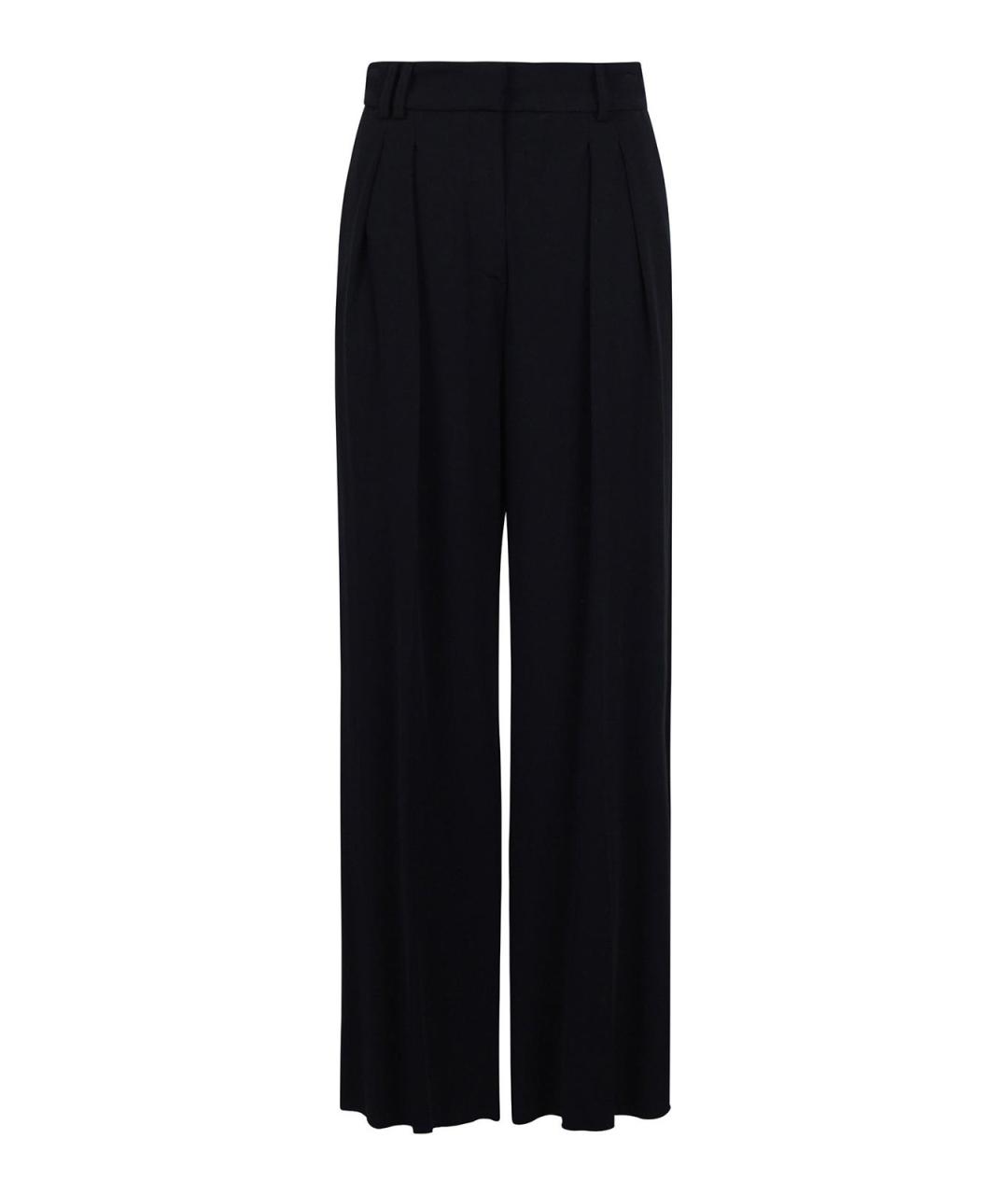 MAX MARA Черные вискозные прямые брюки, фото 1
