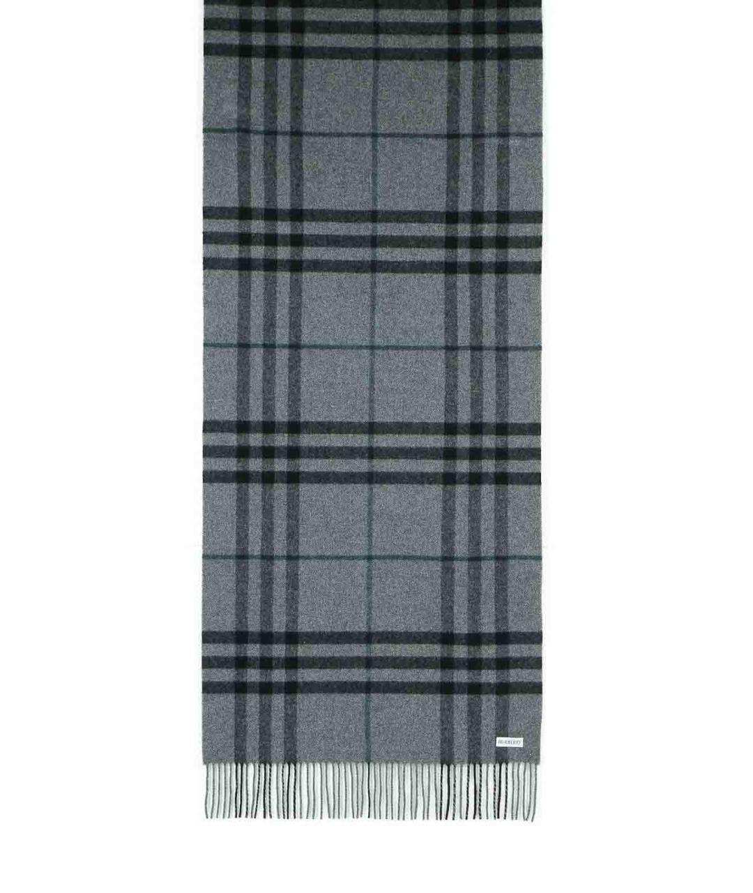 BURBERRY Серый кашемировый шарф, фото 1