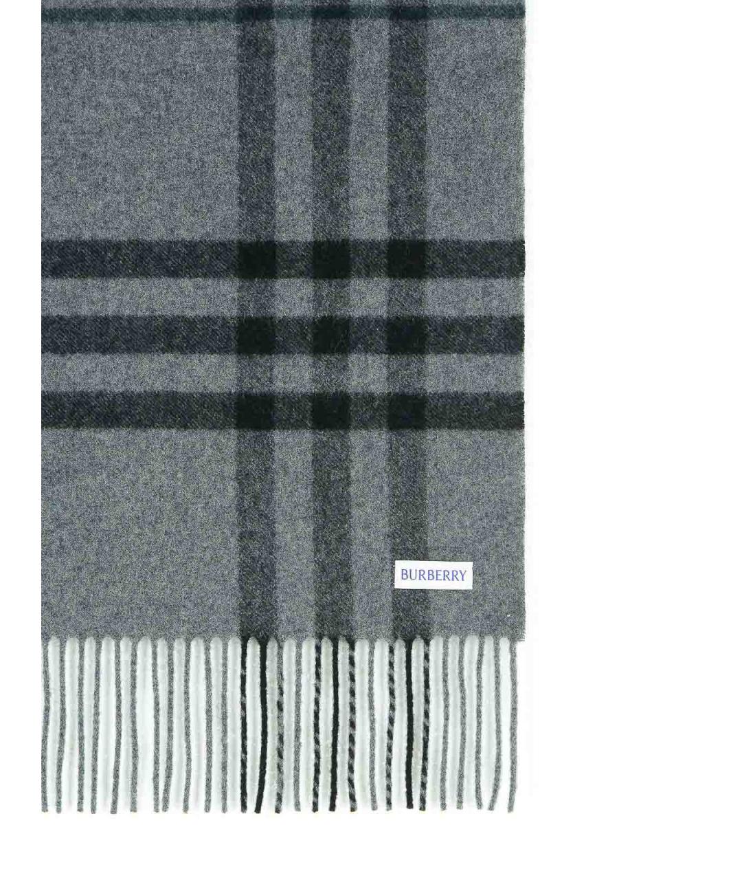 BURBERRY Серый кашемировый шарф, фото 3