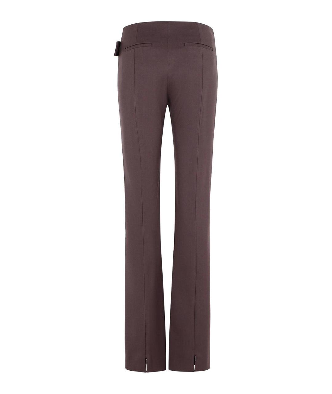 SPORTMAX Коричневые шерстяные брюки широкие, фото 2