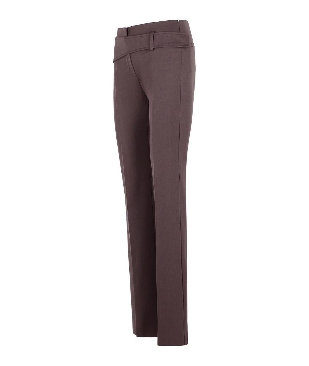 SPORTMAX Коричневые шерстяные брюки широкие, фото 3