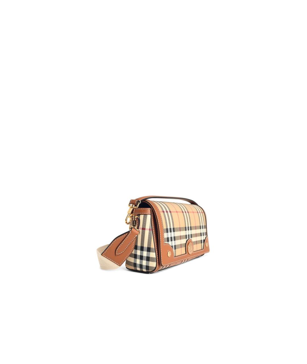 BURBERRY Бежевая синтетическая сумка через плечо, фото 2
