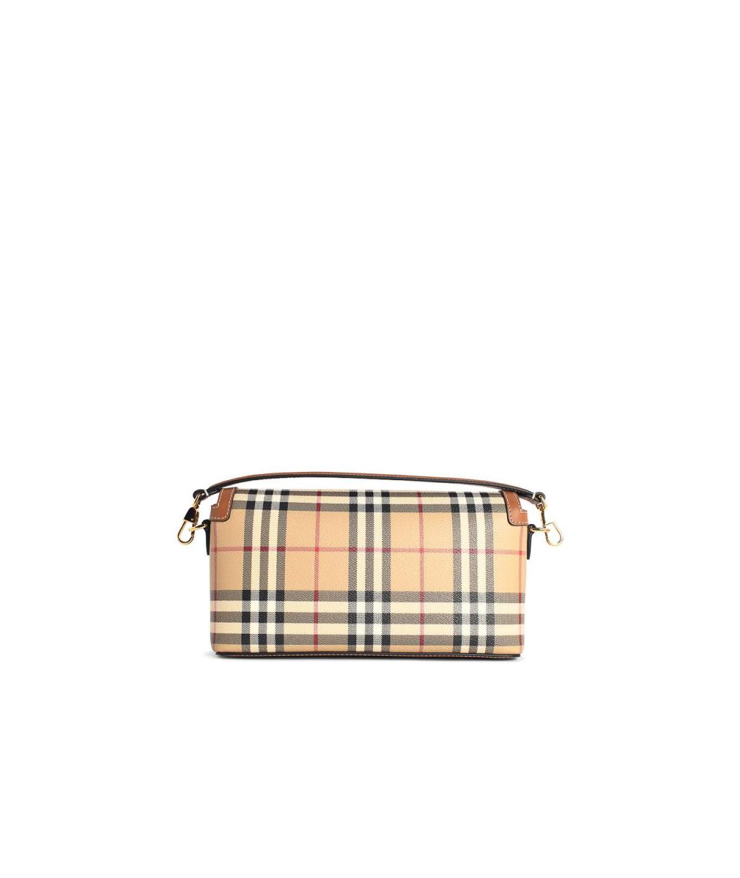 BURBERRY Бежевая синтетическая сумка через плечо, фото 3