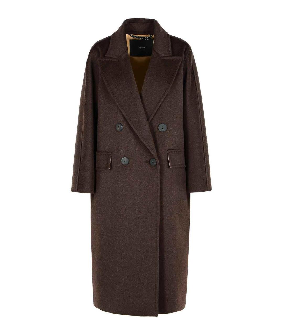 MAX MARA Коричневое шерстяное пальто, фото 1