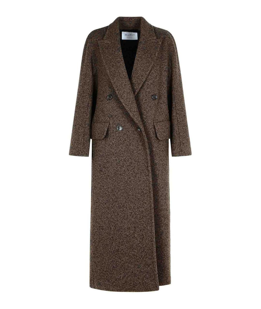MAX MARA Коричневое шерстяное пальто, фото 1