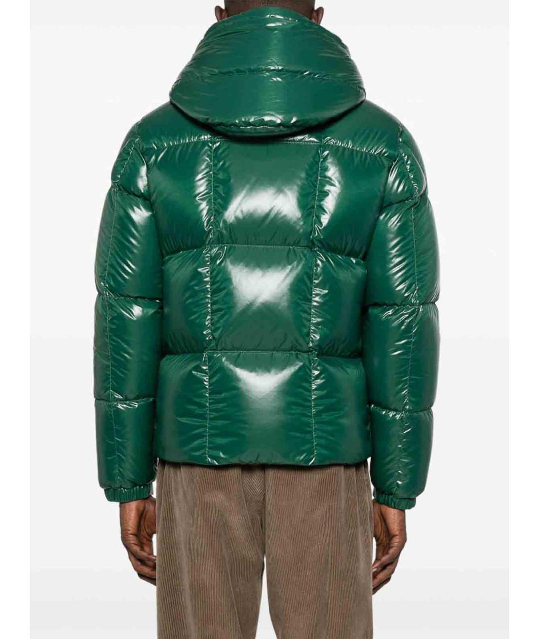 MONCLER Зеленый полиамидовый пуховик, фото 5
