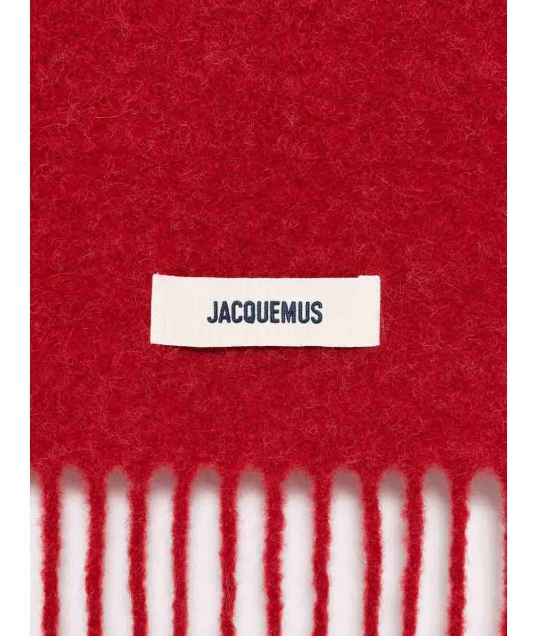 JACQUEMUS Красный шерстяной шарф, фото 2