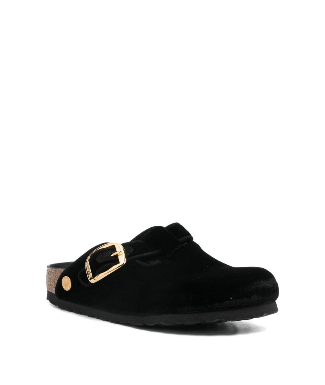 BIRKENSTOCK Черные кожаные мюли, фото 2