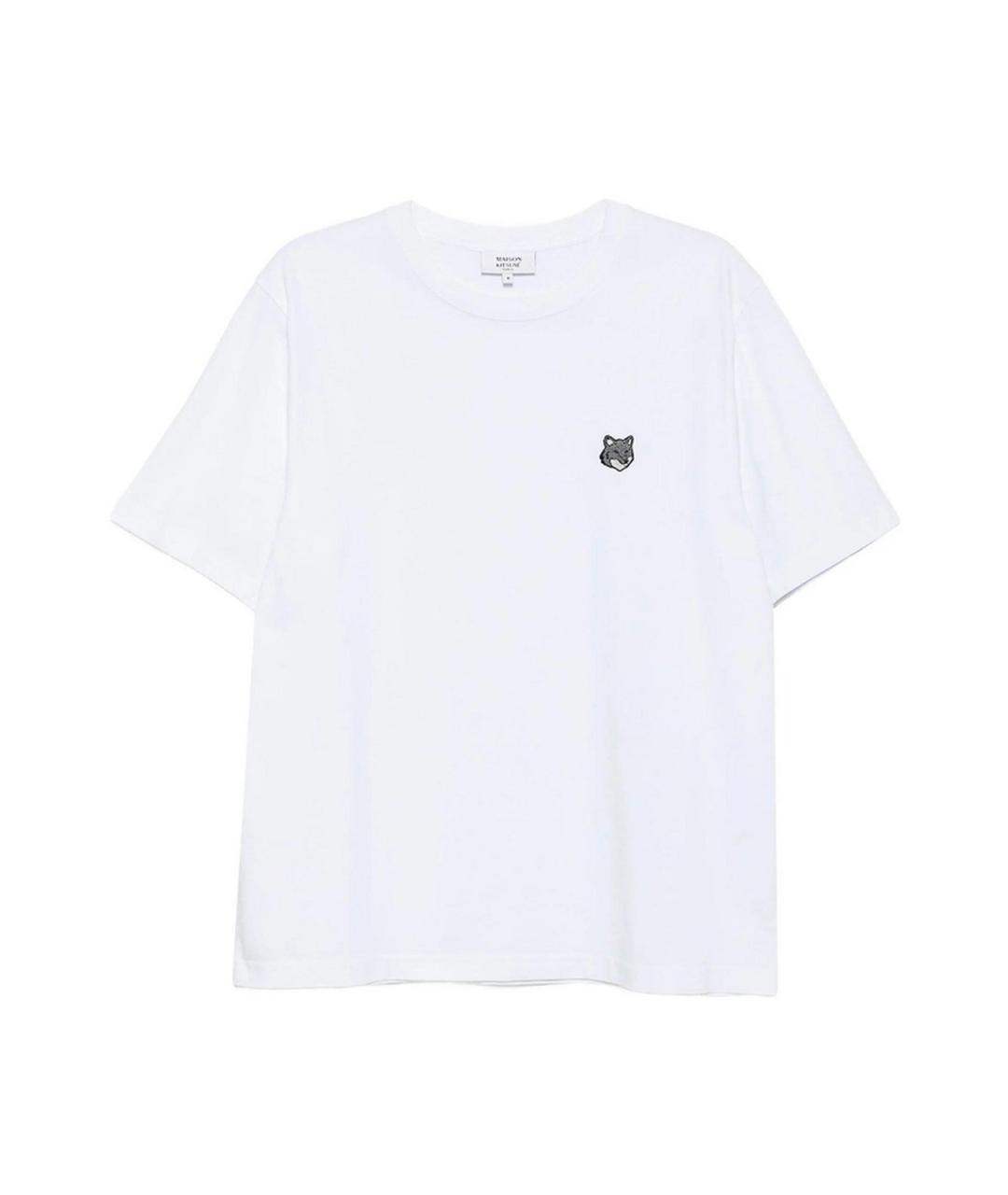 MAISON KITSUNE Белая хлопковая футболка, фото 1