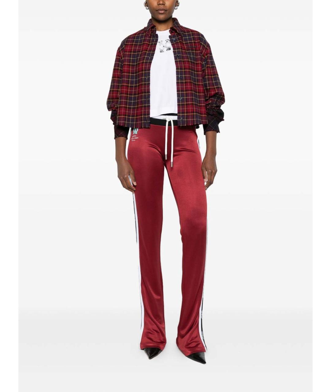 OFF-WHITE Красные вискозные спортивные брюки и шорты, фото 5