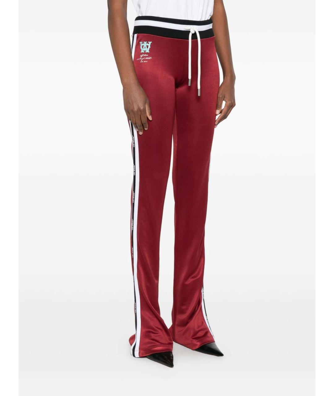 OFF-WHITE Красные вискозные спортивные брюки и шорты, фото 3