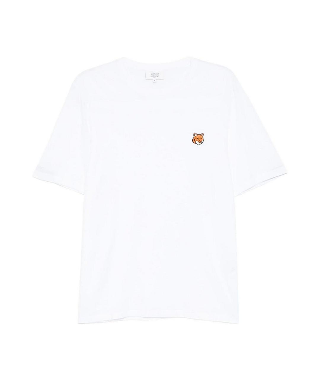 MAISON KITSUNE Белая хлопковая футболка, фото 1