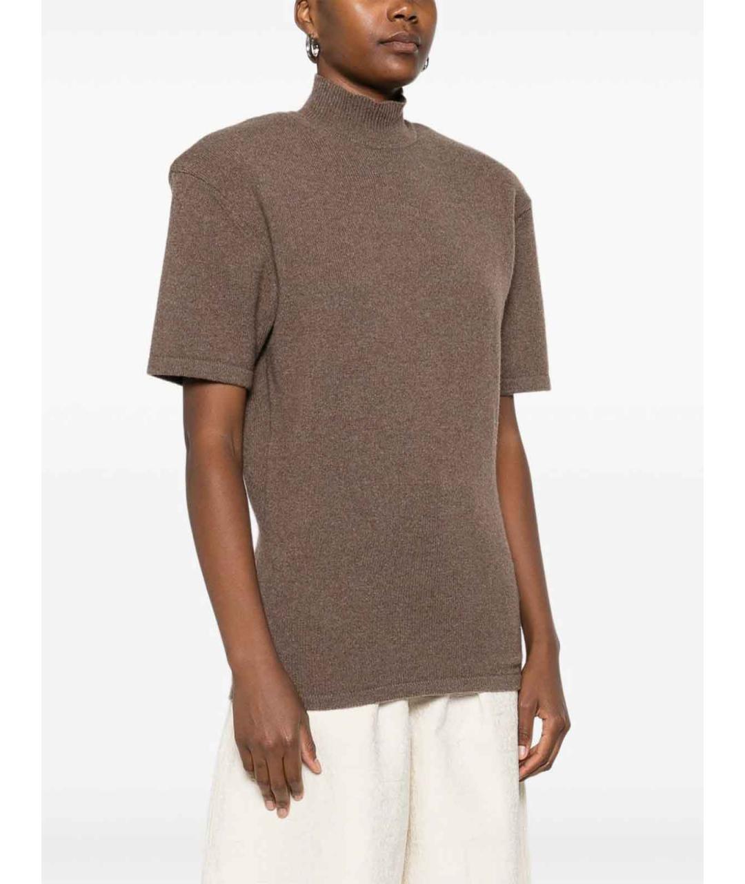 JACQUEMUS Коричневая шерстяная водолазка, фото 5