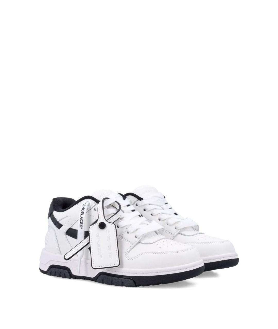 OFF-WHITE Белые кожаные кеды, фото 4