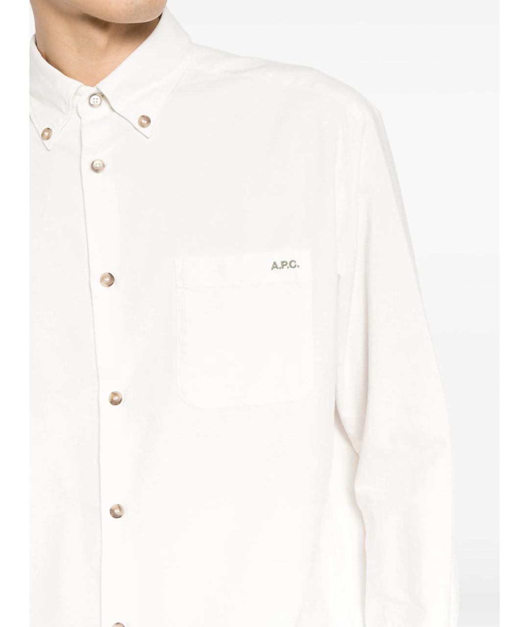 A.P.C. Белая хлопковая классическая рубашка, фото 5