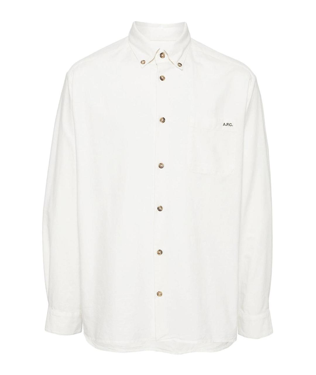 A.P.C. Белая хлопковая классическая рубашка, фото 1