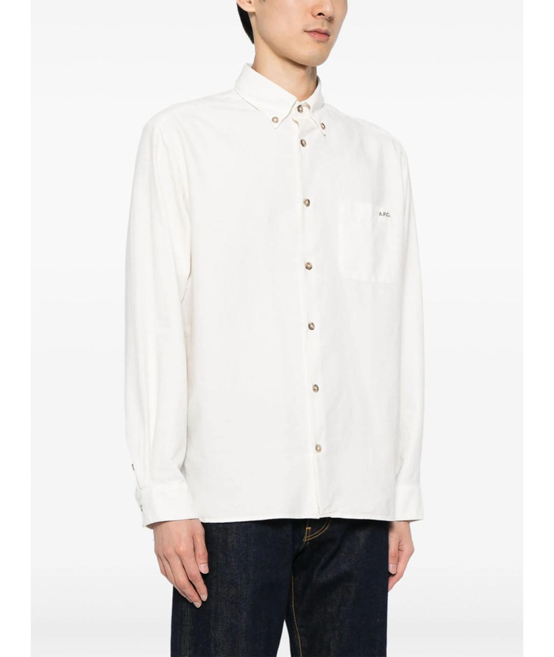 A.P.C. Белая хлопковая классическая рубашка, фото 3