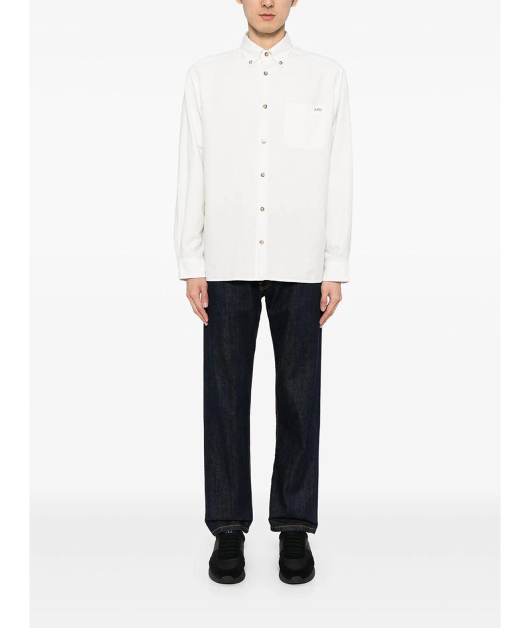 A.P.C. Белая хлопковая классическая рубашка, фото 2