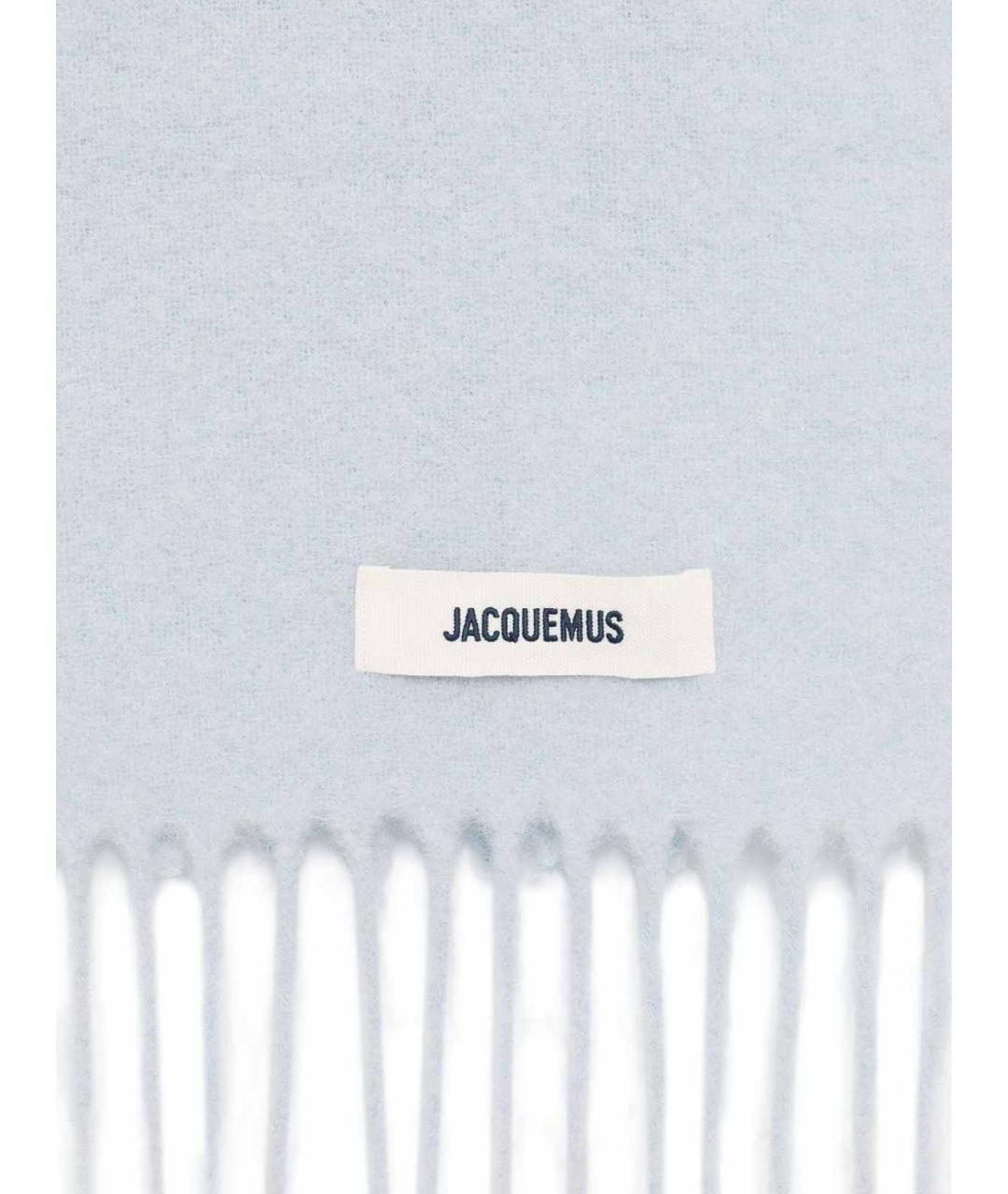 JACQUEMUS Голубой шерстяной шарф, фото 3
