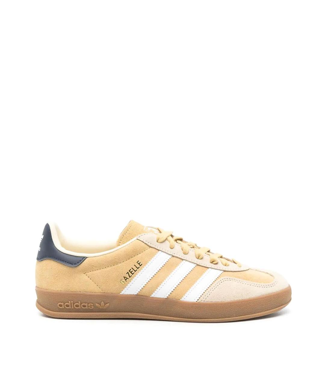 ADIDAS Бежевые кожаные низкие кроссовки / кеды, фото 1