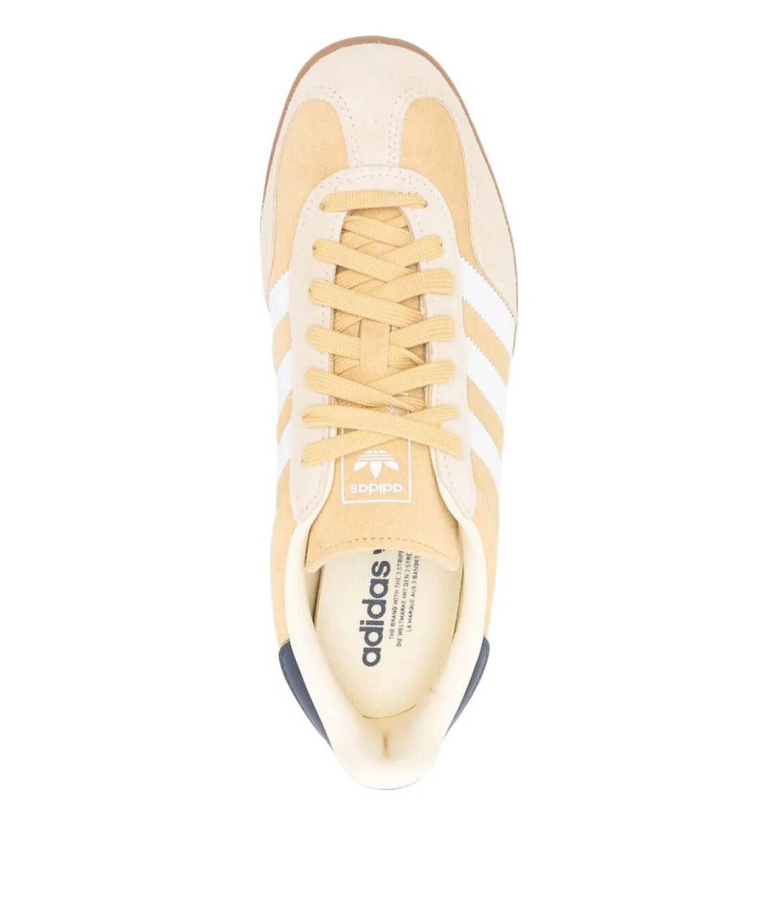 ADIDAS Бежевые кожаные низкие кроссовки / кеды, фото 3