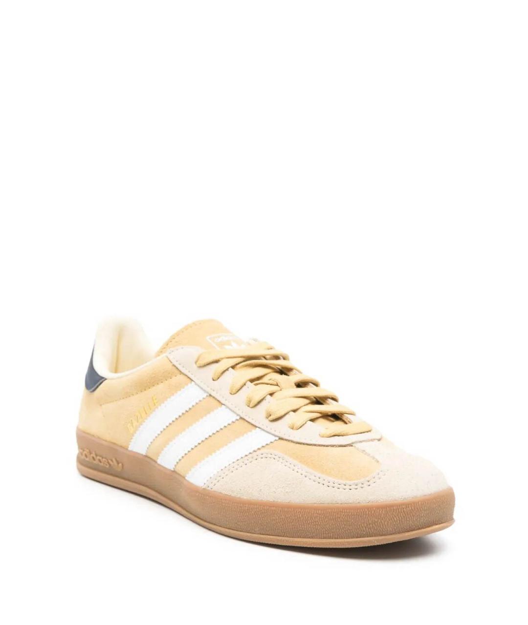 ADIDAS Бежевые кожаные низкие кроссовки / кеды, фото 2