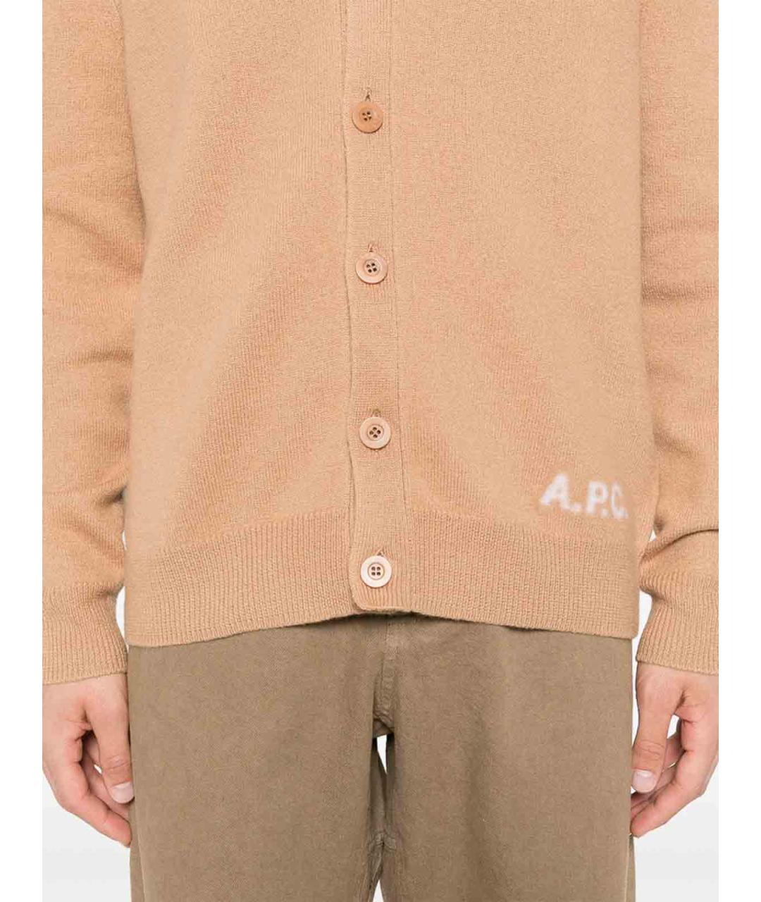 A.P.C. Коричневый шерстяной кардиган, фото 4