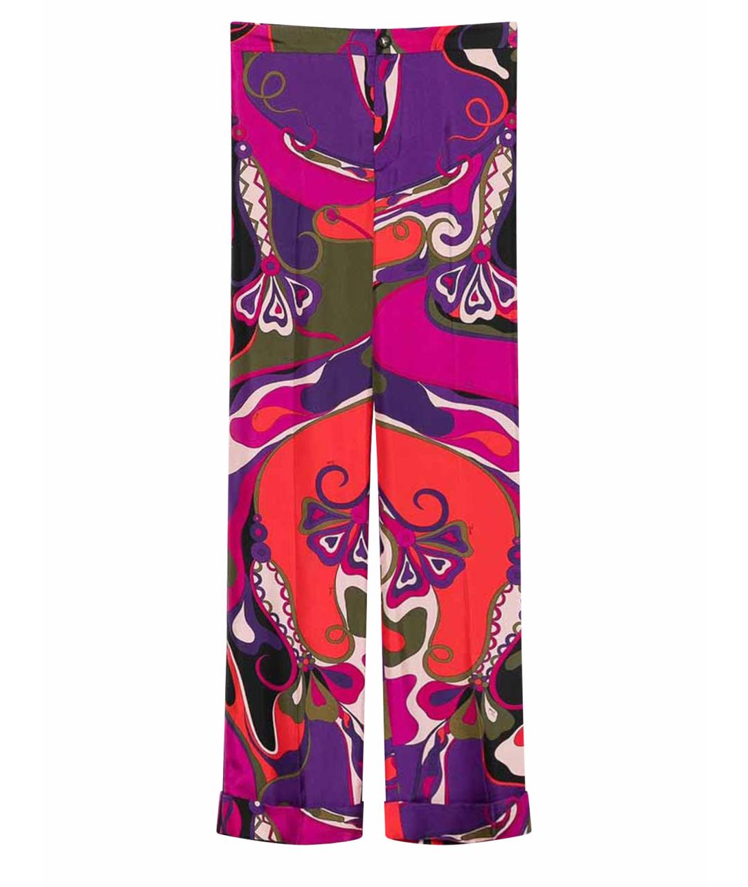 EMILIO PUCCI Фиолетовые шелковые прямые брюки, фото 1
