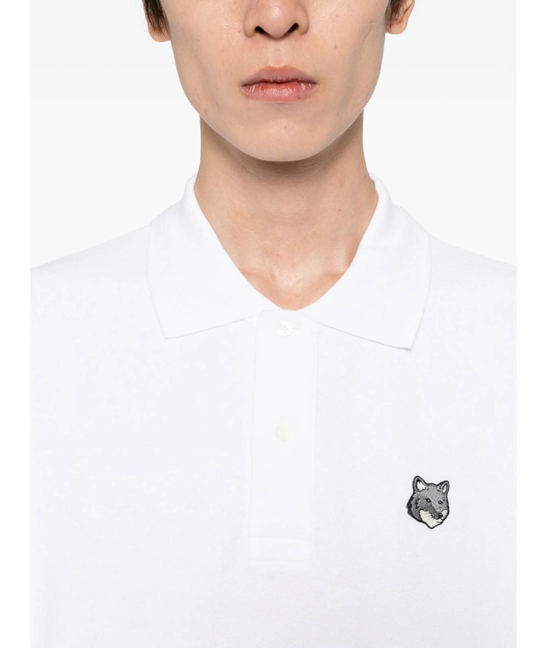 MAISON KITSUNE Белая хлопковая футболка, фото 4