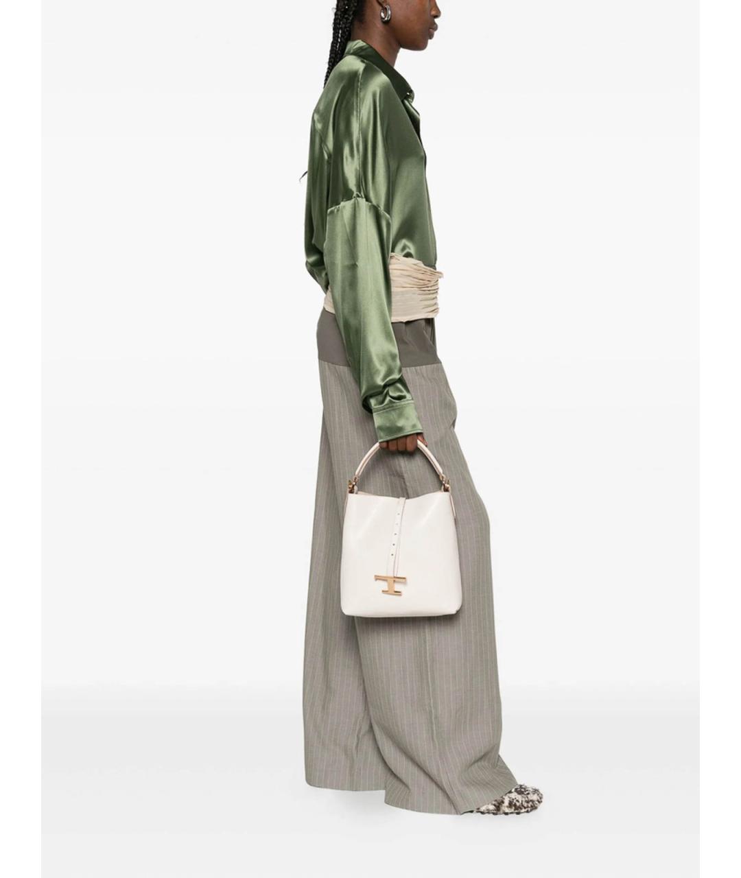 TOD'S Бежевая кожаная сумка через плечо, фото 5